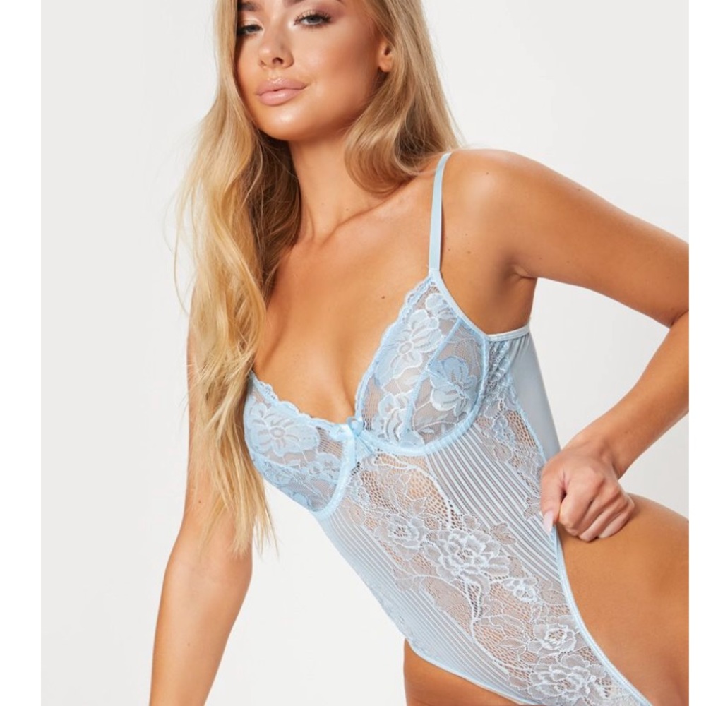 PRETTY LITTLE THING powder blue bodysuit